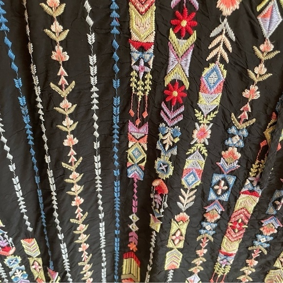 Johnny Was Embroidered Georgette Poncho with Side Slits - Picture 8 of 11